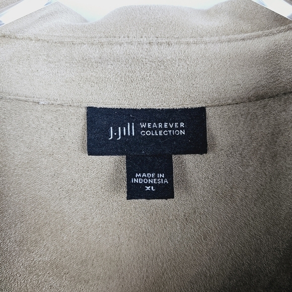 J. Jill Wearever Collection Tan Faux Suede Shirt Shacket, size XL - Picture 4 of 10